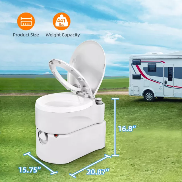 Portable Toilet 24 L Caravan Commode Porta-Potty Outdoor Camping Travel Boating