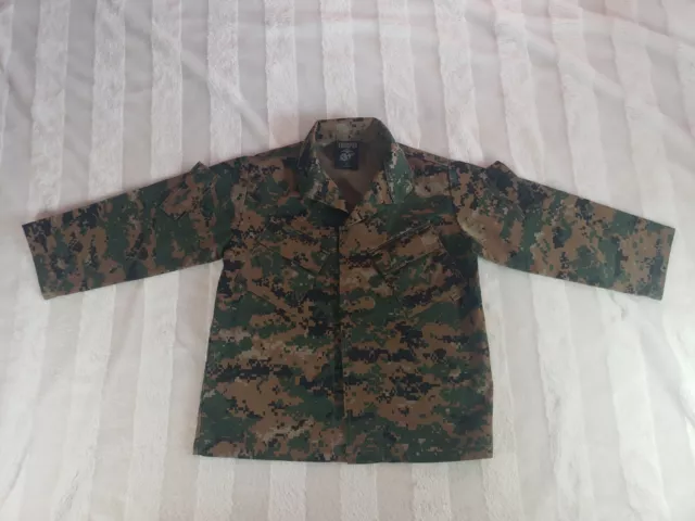 Kids Boy Girl Green Brown Digital Camo Tactical Jacket Army Uniform Costume 2-4