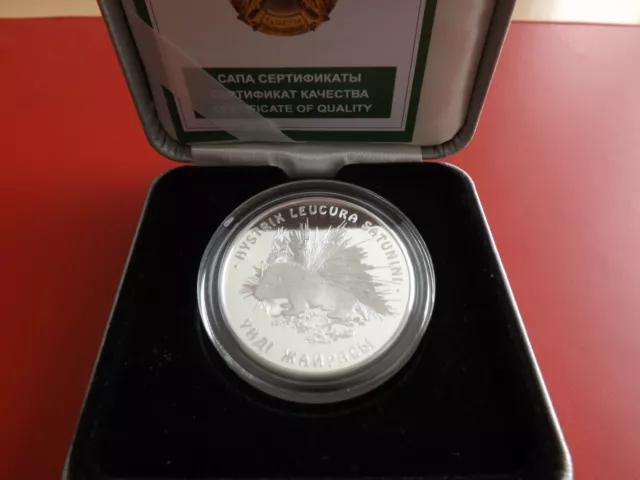 *Selten! Kasachstan 500 Tenge 2009 Silber PP * Porcupine  (Ki.15)(4)