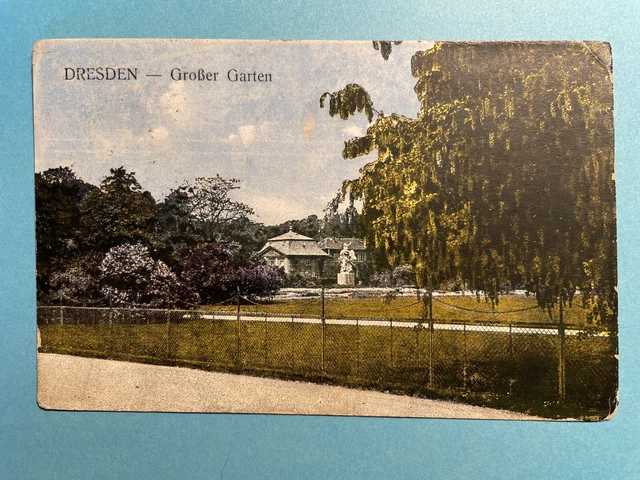 Alte AK von Dresden, Großer Garten, gelaufen 1922