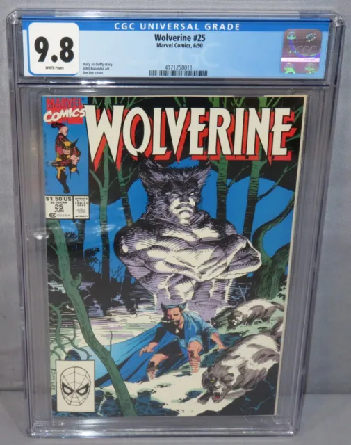WOLVERINE #25 (Jim Lee Cover) CGC 9.8 NM/MT White Pages Marvel Comics 1990