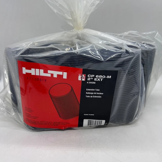 Set of 10 New HILTI 2" Ext CP 680-M 6" Long Black Extension Tubes #244266