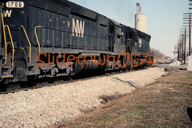 Vtg 1980's Original Photo Train Slide 1706 Engine Norfolk & Western NW X2O085