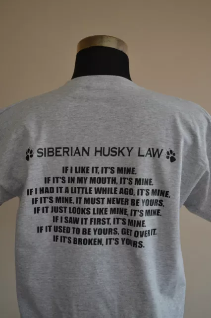 Sled Dog Spirit Funny Siberian Husky Law T Shirt Huskies Paw Sibes With Gift Bag