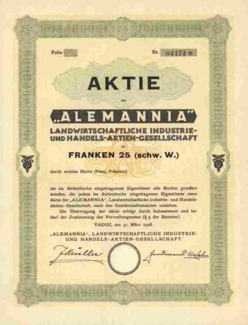 Alemannia AG 1928 Vaduz Fürstentum Liechtenstein Rankweil Vorarlberg Österreich1