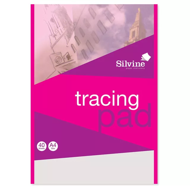 Silvine A4 Everyday Tracing Pad 40 Sheets 63gsm Lightweight Tracing Paper (A4T)