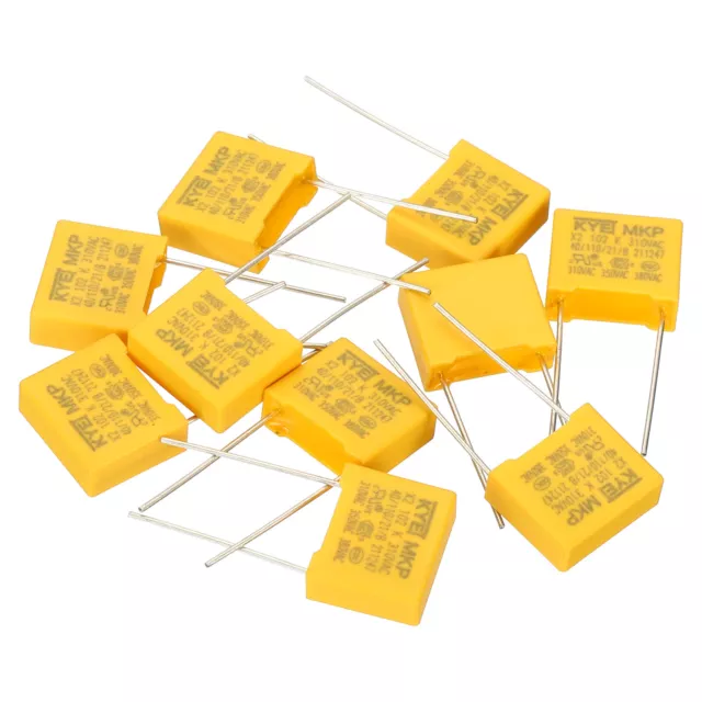 10Pcs 0.001uF 310V Polypropylene Safety Capacitor 13x11x5mm 10mm Pin Pitch