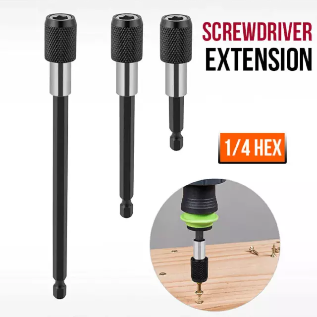 3Pcs Screwdriver Extension Kit Quick Release 1/4 Hex Shank Holder Drill Bit Set