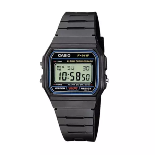 Genuine Casio F91W Classic Digital RETRO Sports Alarm Stopwatch Black Watch NEW 3