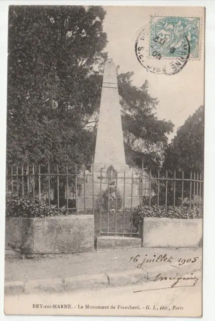 BRY SUR MARNE - Val de Marne - CPA 94 - the Monument of Franchetti
