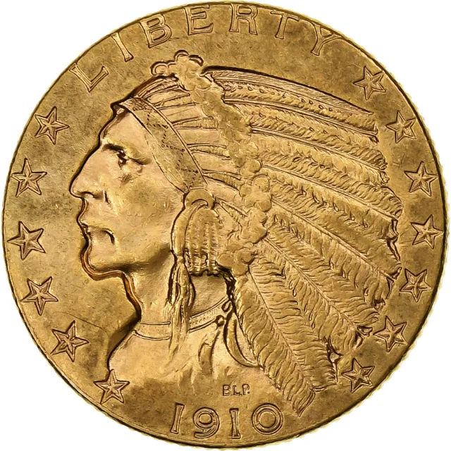 [#1211802] United States, $5, Half Eagle, Indian Head, 1910, Philadelphia, Gold,