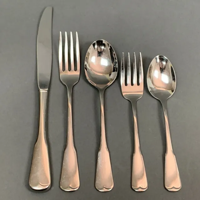 Oneida Profile Plymouth Rock Forks Knife Spoons Stainless Place Setting Lot of 5