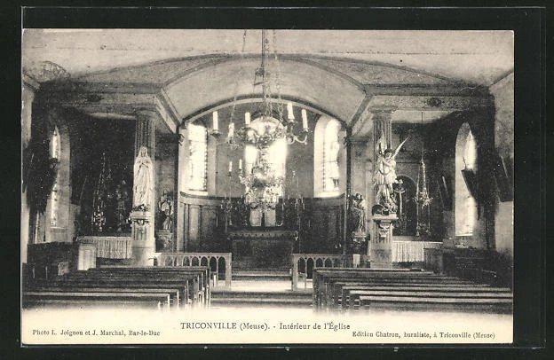 CPA Triconville, Intèrieur de l´Èglise 1933