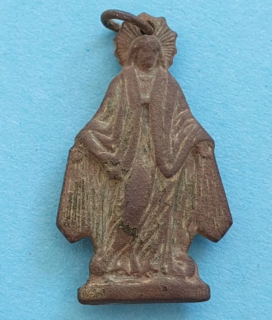 Antigua Figura De Bronce Catolca XVIII-XIX d.C Muy Rara