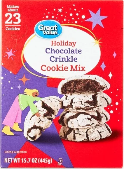 HOLIDAY 'Chocolate Crinkle' Cookie Mix, miscela da forno 445 gr originale USA