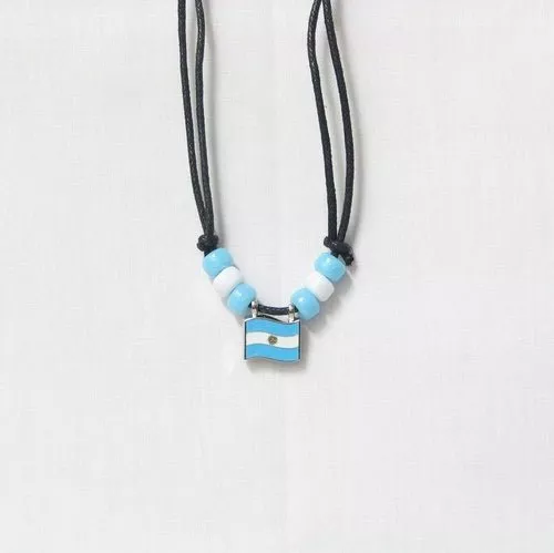 Argentina Country Flag Small Metal Necklace Choker .. New