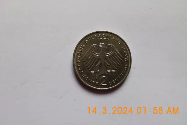 2 Deutsche Mark  1977  Prägestätte F  Bundesrepublik Deutschland -Guter Zustand-