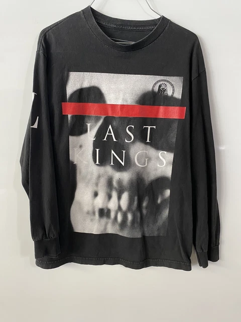 Black Long Sleeve Unisex Size M Graphic LAST KING Crew Neck Sleeves with cuffs