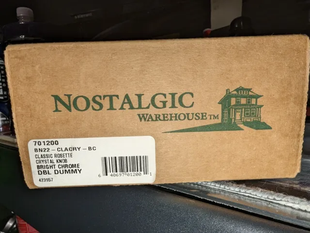 Nostalgic Warehouse Classic Rosette Crystal Knob Bright Chrome Double Dummy Set