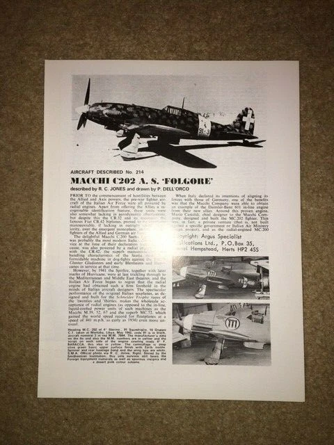 Set Di Piani Costruttivi Harold J. Towner Per Aereo Macchi M33 - Modellismo