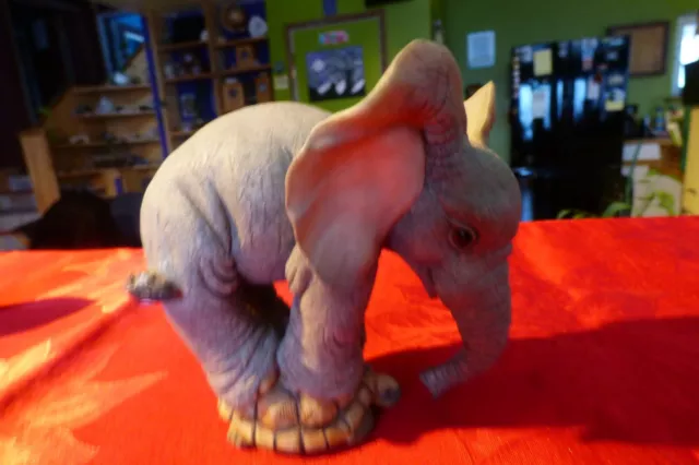 Vintage Tuskers Collection  Elephant Baby On Top Of Turtle Figurine Decoration