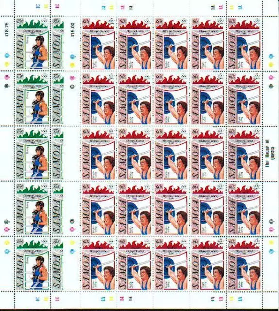 Samoa 1992 Mi.Nr. 738-41 Olympiade Barcelona Olympic kompletter Bogen ** MNH