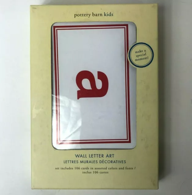 Pottery Barn Kids A-Z Letter Wall Art 102 Cards Mixed Fonts Colors 4” x 6”