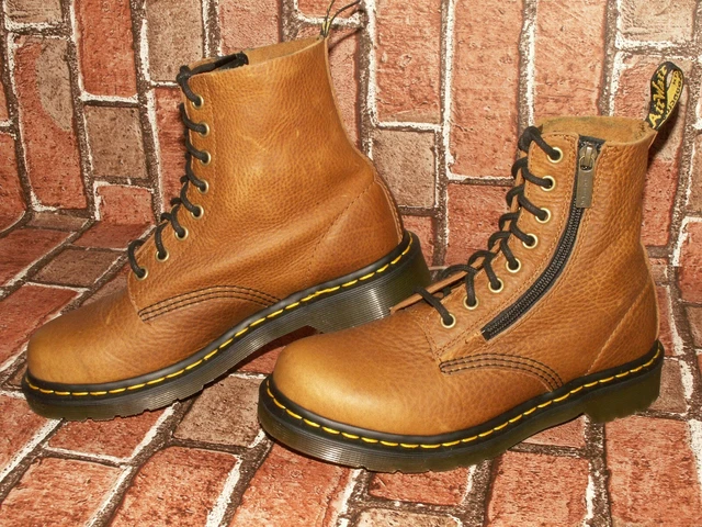 DR. MARTENS 1460 PASCAL W ZIP tan grizzly leather boots uk 5 eu 38