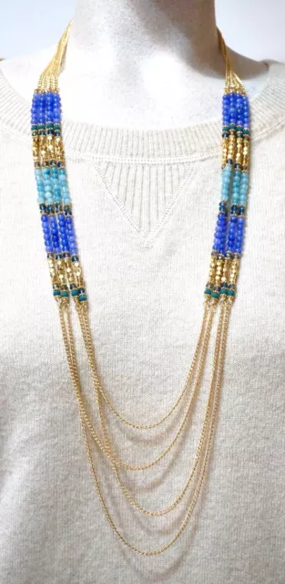 NWT $115 Greenbeads by Emily & Ashley Long Multi-Strand Beaded Chain Necklace 3