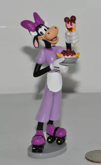Disney Clarabelle Cow 4.5" PVC Figure Cake Topper Purple Car Hop Roller Skates