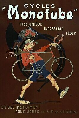 Poster Locandina Manifesto Pubblicità Vintage Cycles Arredo Ristorante Ufficio
