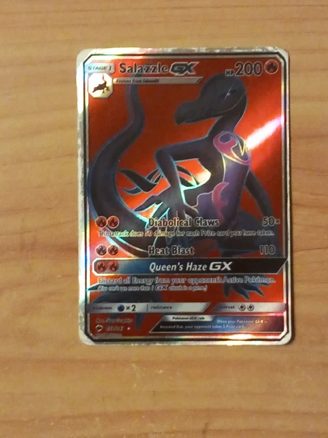 Pokemon Salazzle GX FULL ART ULTRA SELTEN 132/147 SM brennende Schatten schlechter Zustand
