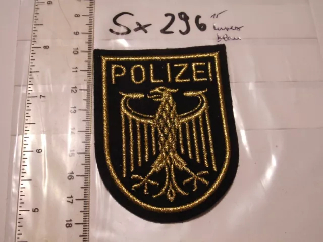 Bundesgrenzschutz BGS Abzeichen Adler gold auf blau Lurex 2. Form (sx296)