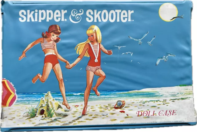 Vintage 1960s ‘Skipper & Skooter’ vinyl, doll carry case. Barbie. Mattel. Retro