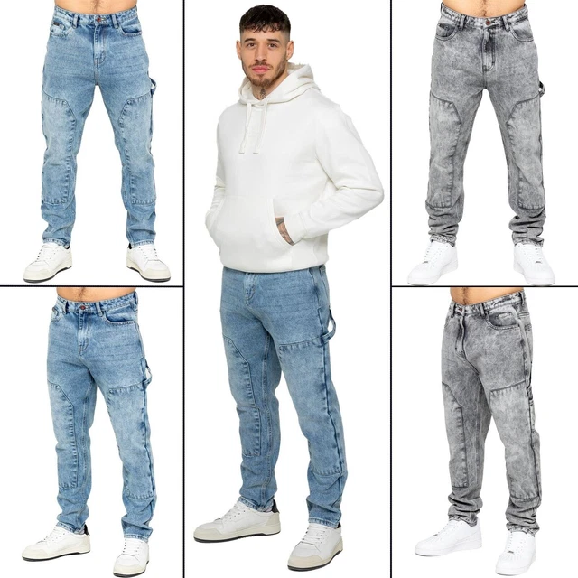 Jeans Droit Homme Enzo Avec Ceinture - Taille 28 à 52, Coupe Classique Décontractée