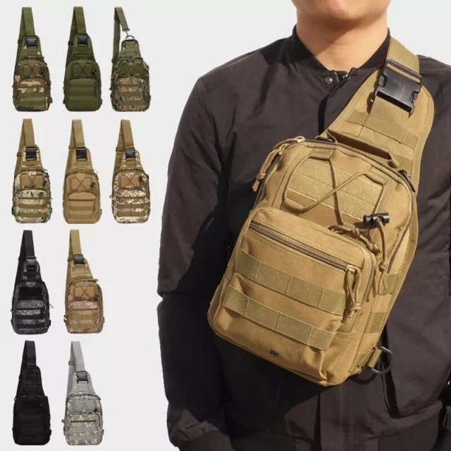 Outdoor Tactical Sling Bag Military MOLLE Crossbody Pack Chest Shoulder Backpack