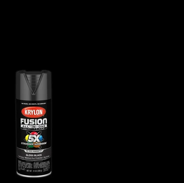 KRYLON FUSION ALLINONE Spray Paint, Gloss, Black, 12 oz Free