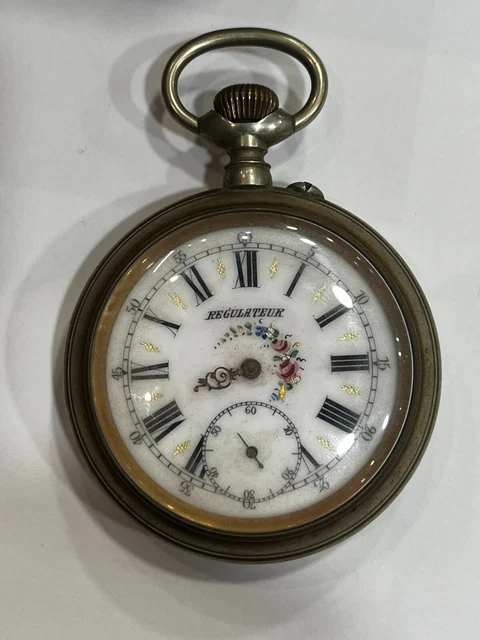 Ancienne Montre De Poche Vintage En Argent à Restaurer - Marque Populus ? - Pièce De Collection Pour Homme