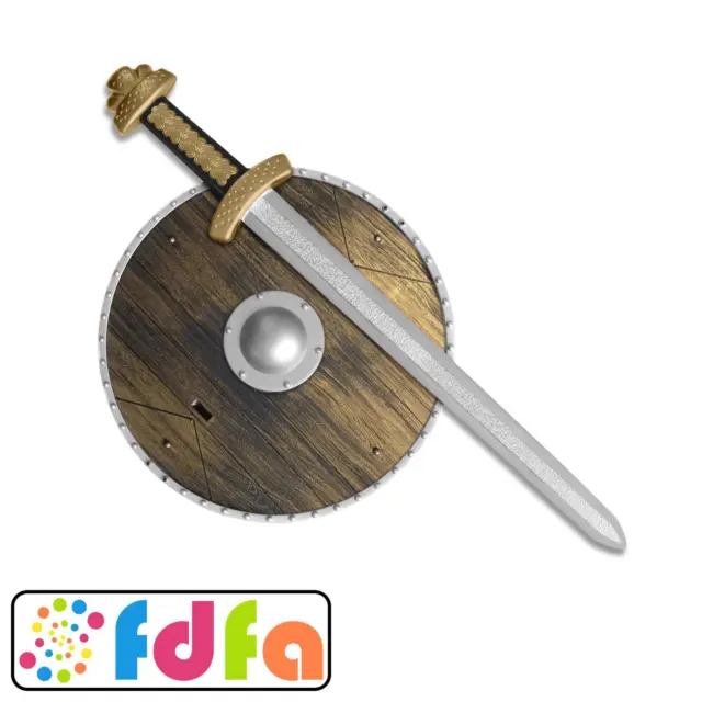 Smiffys Weapons Set Sword Shield Knight Roman Gladiator Adults Fancy Dress