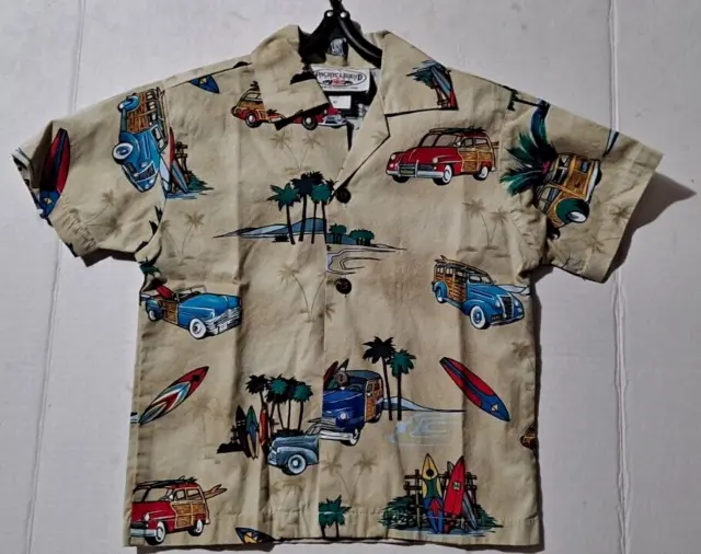 Pacific Legend Toddler Size 4T Button Front Shirt Hawaiian Tropical Vintage Tiki