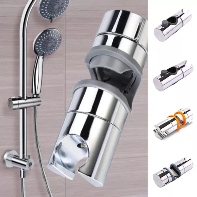 Adjustable Shower Head Holder For Slide Bar Chrome Shower Rail Slider Holder'EL