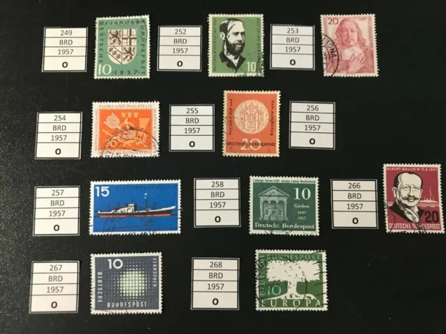 Briefmarken BRD / Bund kl. Lot aus Sammlung 1957 gestempelt