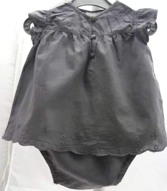 Bout'chou ensemble robe et culotte gris clair bébé 6 mois