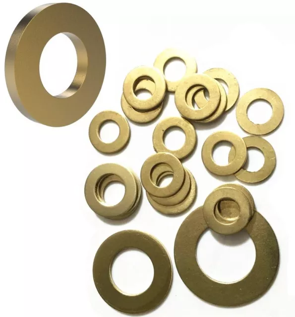 Solid Brass Washers Flat Round Form A THICK For Metric Bolts M3 M4 M5 M6 M8 M10