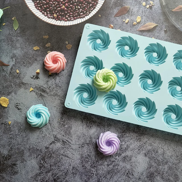 15 agujeros molde en espiral molde de pastel de silicona mousse postre molde de chocolate para hornear TS