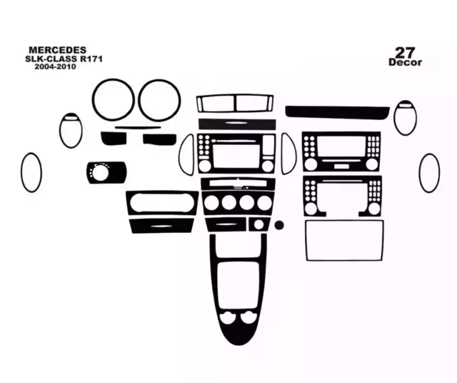 Mercedes Slk (R171) 2004-2010 Kit Garniture Tableau De Bord Intérieur 3D