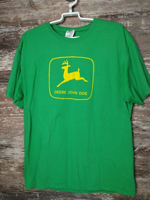 Vintage? John Deere Women’s T Shirt Size Large Says ~ Deere John Doe~ Green Rare