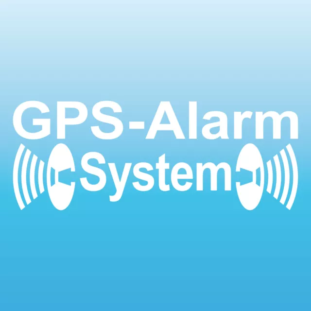 GPS Alarm System weiß gespiegelt Innenseite Auto Aufkleber Scheibe Tattoo Folie