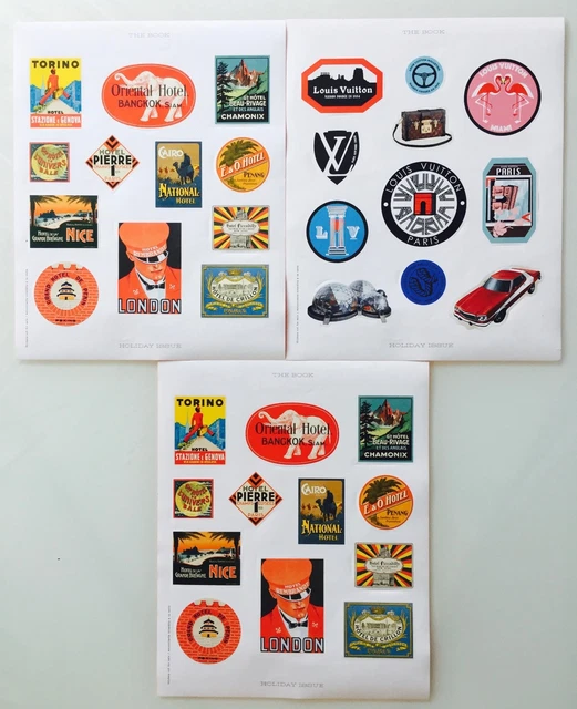 VINTAGE LOUIS VUITTON Travel Collection Stickers 3 Sheets A4 Rare ...