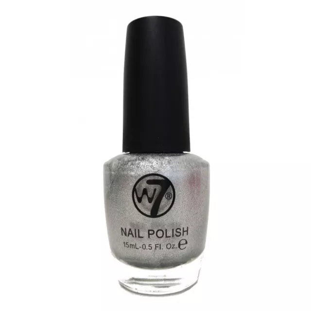 W7 Cosmetics Glitter Nail Polish 15ml - Silver